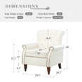 thumbnail image 5 of Tina's Home Mid-Century Accent Armchair Wingback Set of 2 with Wooden Tapered Legs & Upholstered Cushion for Home Living Room, Ivory, 5 of 8
