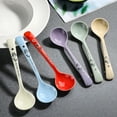 thumbnail image 2 of ACDANC Dessert Spoons Ceramic Coffee Spoons Set of 6 Long Handle Stirring Spoons Korean Ceramic Spoon for Dessert,Coffee,Ice Cream,Cereal,Yogurt, 2 of 7