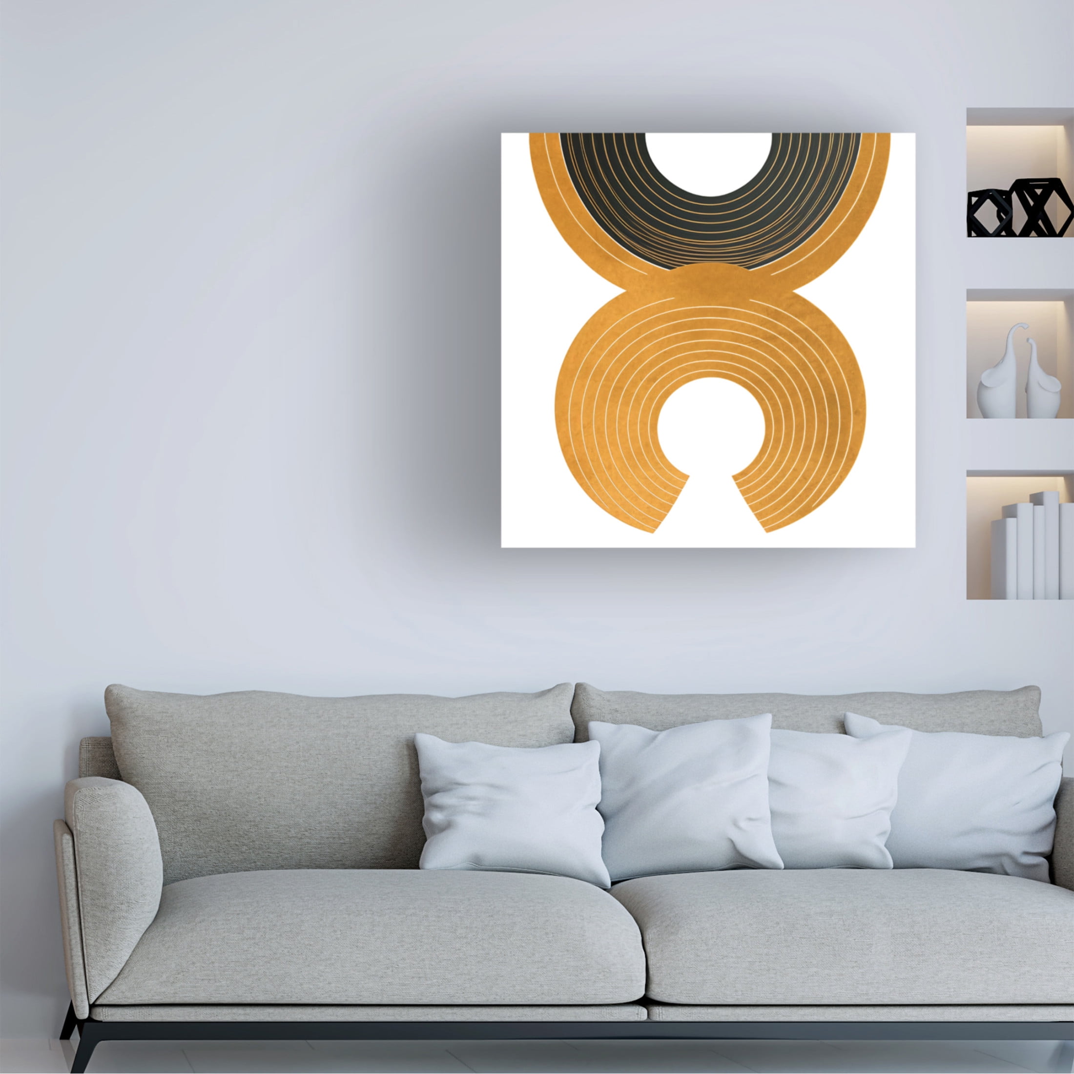 Canvas Wall Art - Ray Heere 'Mid Century Abstract Painting 11' Wall Art for Living Room, Bedroom, or Office Décor by Trademark Fine Art - 18 x 18 Inches
