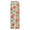 thumbnail image 4 of Hand Drawn Peach Pattern Women's Pajamas Pajama Pants Women's Sleepwear Lounge Sleep Bottoms Stretch with Pockets, 4 of 7