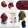 thumbnail image 3 of SUNBS 3 Pack T-Shirts for Women Short Sleeve Plus Size Womens Off The Shoulder Tops Casual Spring Fashion Clothes., 3 of 8