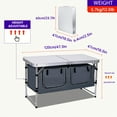 thumbnail image 2 of Height-Adjustable Folding Camping Table Lightweight Aluminum Table With Storage And Carry Handle For Outdoor Cooking, BBQs, Picnics, Beach, Festivals, And Indoor Use, 2 of 6