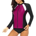 thumbnail image 5 of BeautyIn Women's Long Sleeve Rash Guard Top Zip Front Swim Shirt UPF 50, 5 of 7