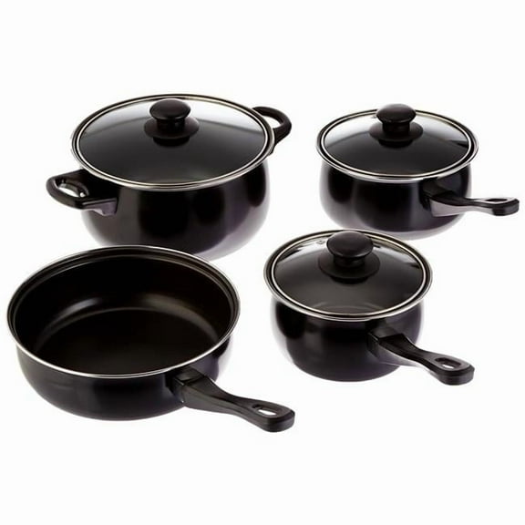 7 Piece Chef Du Jour Cookware Set, Black