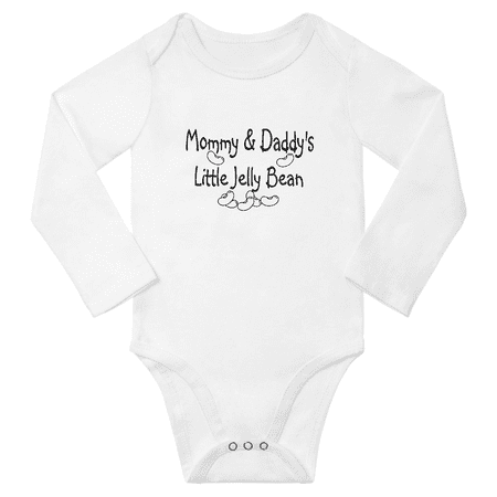 

Mommy and Daddys Little Jelly Bean Cute Baby Long Sleeve Bodysuit (White 6-12M)