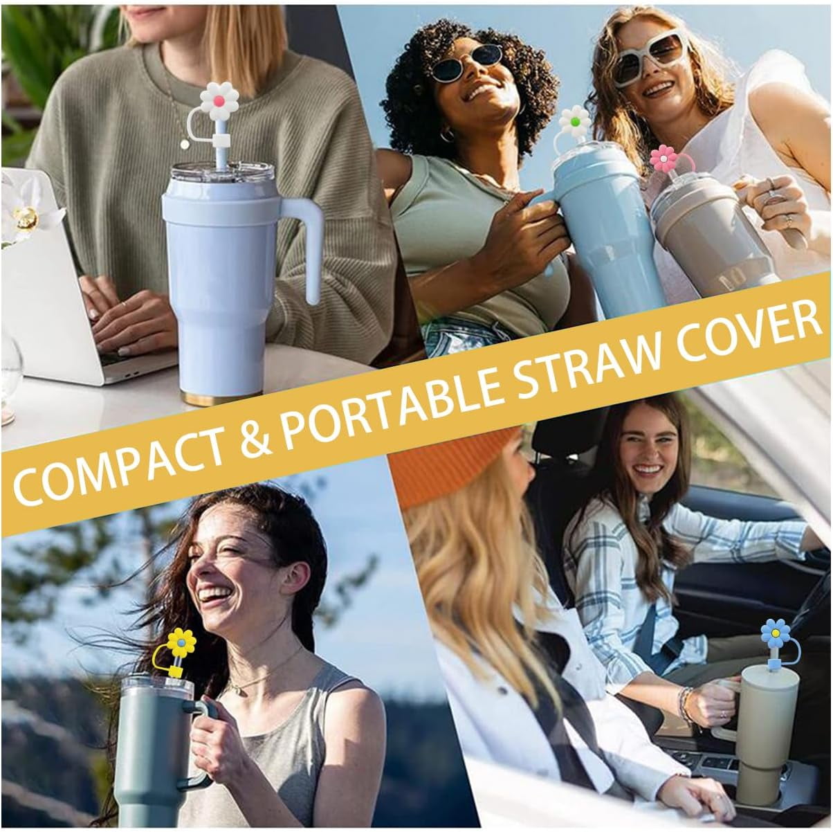 Stanley Straw Topper Cover Stanley Drink Topper Drink Cup Cover for Stanley  Accessories Vanilla Ice Cream Straw Cap Reusable Straw Cover 