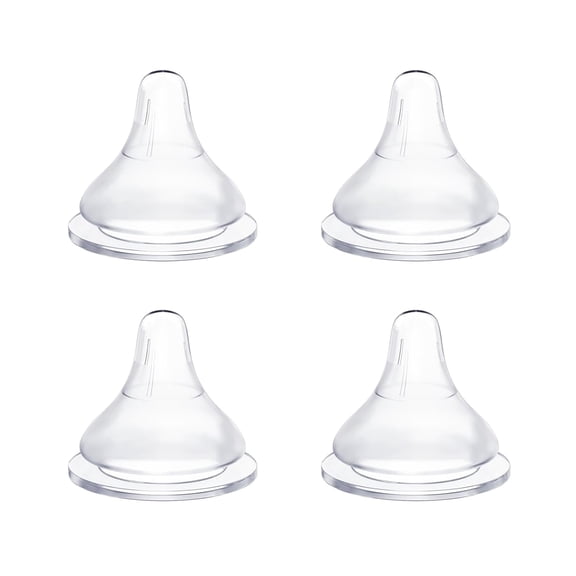DUPAI Silicone Bottle Nipples Compatible with Bottles, Replacement Soft Nipple for Baby 3 Months, Anti-Colic, Bpa-Free, Medium Flow, Size M, 4-Pack Baby Nipples for Bottles
