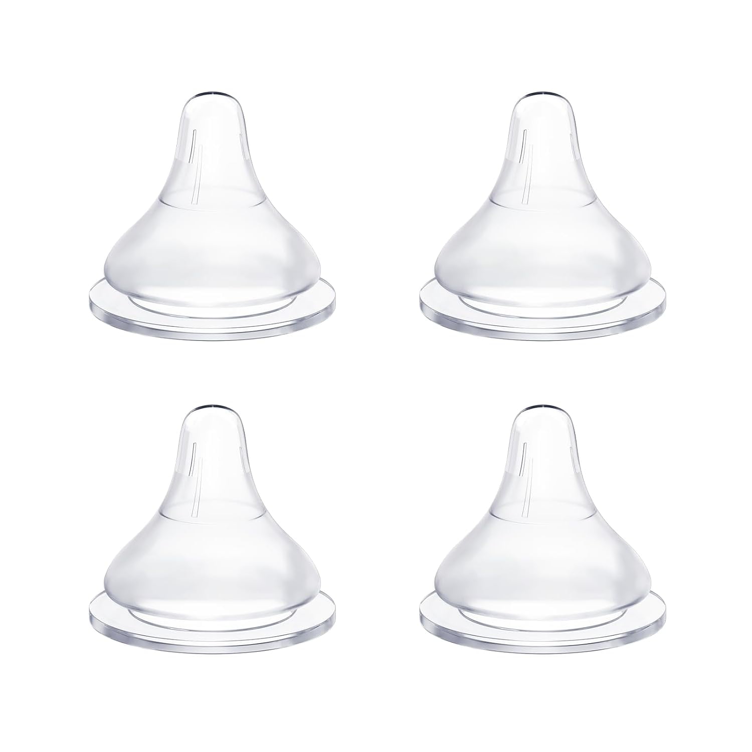 DUPAI Silicone Bottle Nipples Compatible with Bottles, Replacement Soft Nipple for Baby 1+ Months, Anti-Colic, Bpa-Free, Slow Flow, Size S, 4-Pack, Baby Bottle Nipples