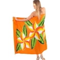thumbnail image 2 of HAPPY BAY Women's Bikini Beach Wrap Swim Cover up Swimwear Skirt Bathing suit Summer Wraps Beachwear Sarong Coverups Swimsuits for Women One Size Tangerine, Floral, 2 of 4