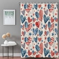 thumbnail image 3 of Bathroom Shower Curtain USA Flag Star Love Heart Waterproof Shower Curtains with Hooks, Independence Day Retro Linen Style Bath Curtains Bathtub Curtain Home Decor 72x72in, 3 of 9