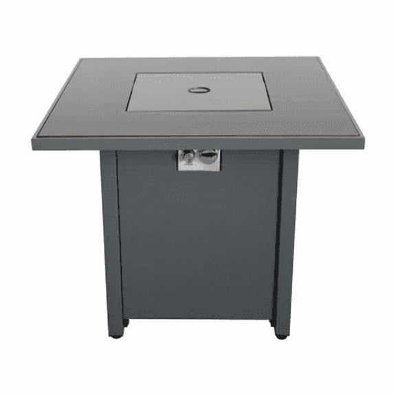 30 in Steel Outdoor Fire Pit Table with Lid, Weather-Resistant, Propane/Natural Gas Ready, Push-Button Ignition, 50,000 BTU for Patio & Deck