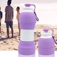 thumbnail image 4 of EeaseCA Collapsible Kettle Creative Portable Outdoor Water Storage Holder Kettle Water Container for Travel Trip (580ML Purple), 4 of 8