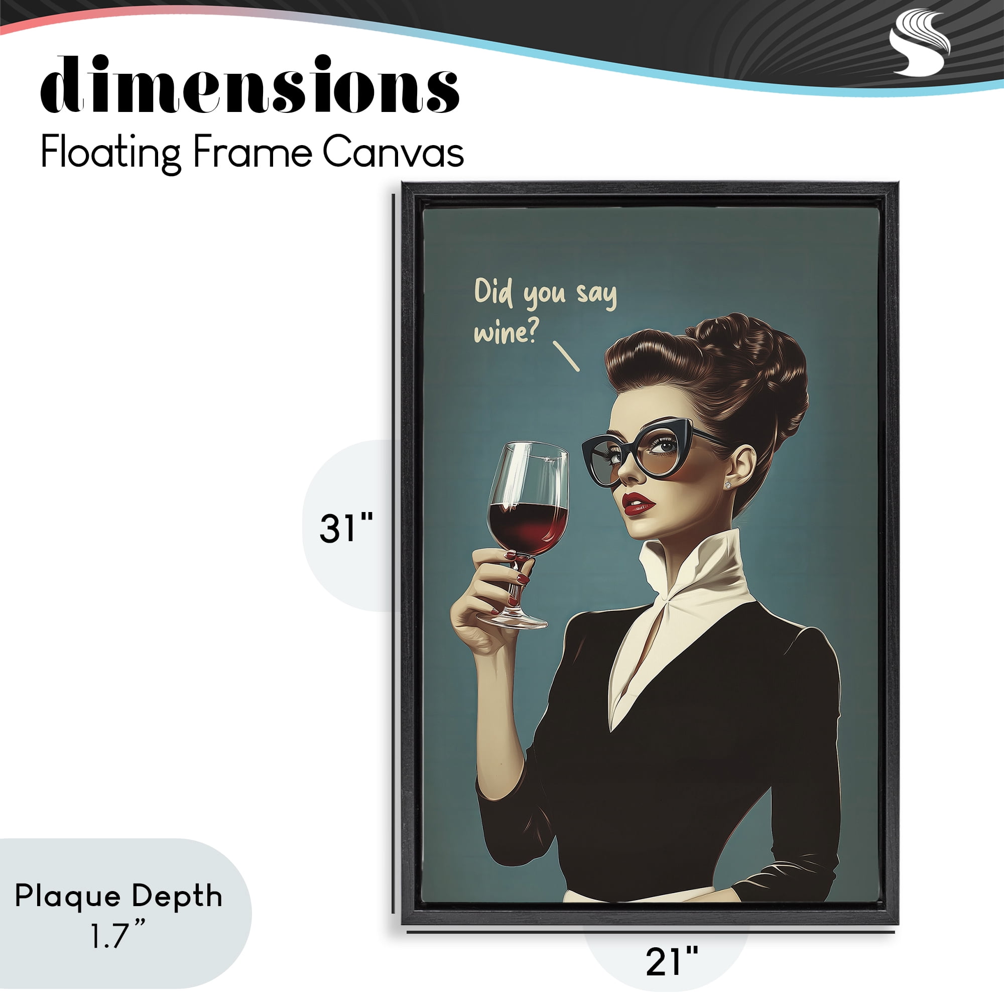 Stupell Industries Did You Say Wine Black Framed Floater Canvas Wall Art, design by Andreas Magnusson