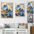 thumbnail image 4 of Designart "Radiant Bouquet Of Blue And Gold Minimalist Pansies III" Pansies Floater Framed Canvas Art Print, 4 of 5