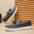 thumbnail image 5 of New 2026-Men's New Low-Top Flat Sole Simple Fashionable British Style Business Shoes, Trendy Men's Shoes Breathable Slip-On Casual Versatile Loafers,, 5 of 9