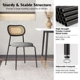 thumbnail image 5 of Costway Rattan Dining Chair Set of 2 Upholstered Mesh Cane Backrest Linen Fabric Kitchen, 5 of 9