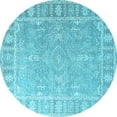 thumbnail image 1 of Ahgly Company Indoor Round Oriental Light Blue Industrial Area Rugs, 7' Round, 1 of 4