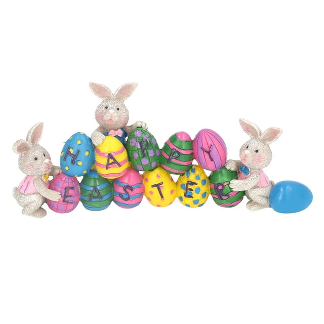 Decoración de estatuillas, centro de mesa de Pascua, decoración de conejito de resina de mano bonita, centro de mesa de Pascua lograr más