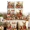 thumbnail image 1 of ERK 1Pcs Reversible Printed Decorative Covers Of 4 With Double Patterns For Sofa Couch Bed Living Room Home, 1 of 5