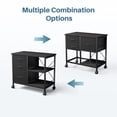 thumbnail image 5 of EDX 3 Drawer Mobile File Cabinet, Rolling Storage Cabinet with Open Storage Shelf, Fabric Lateral Filing Cabinet for Home Office, Black, 5 of 8