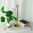 thumbnail image 5 of Dznils Free Standing Stainless Steel Toilet Paper Holder with Roll Reserve, Gold, 5 of 11