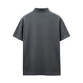 thumbnail image 5 of Kalauyu Mens Striped Knit Tops Summer Cotton Blend Short Sleeve T Shirts Loose Turn Down Collar with Pocket Button Daily Casual Shirts, 5 of 5