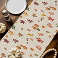 thumbnail image 2 of ERUNPONLY Burnt Orange Pumpkins Fall Table Runner - 108 Inch Long Thanksgiving Botanical Berry Rustic Cotton Linen Dress Scarves Farmhouse Table Runner for Kitchen Dining, Coffee Table, 13" x 108", 2 of 8