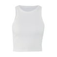 thumbnail image 1 of Faithtur Débardeur Femme Décontracté Couleur Unie Col Rond Sans Manches Crop Top, 1 of 8