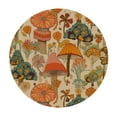 thumbnail image 2 of JEUXUS  Vintage Mushroom Tablecloth 60x60 Inch Round, Autumn Holiday Polyester Table Cover Decorative for Indoor Outdoor Party Kitchen Dining, 2 of 7