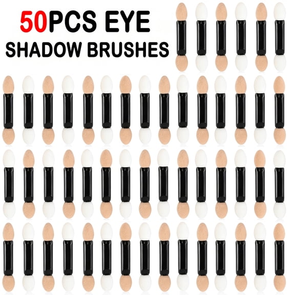 50Pcs Dual Sides Disposable Eyeshadow Applicators, Double Head Sticks Brush for Eye Makeup - Women and Girls,50PCS