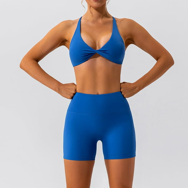 CAICJ98 Sports Bras for Women Women's Sports Bra Padded Athletic Yoga Bra  Workout Tops L,Blue