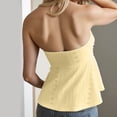 thumbnail image 4 of Bovemsi Women's Tanks & Camis Tie Front Ruched Tube Top Strapless Flared Peplum Bandeau Tops Camisoles for Under Clothes, 4 of 6