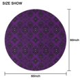 thumbnail image 6 of Purple Black Ornament Eye Pattern Round Tablecloth 60"x60",Wrinkle Wipeable Table Cloth for Kitchen Dining Room Picnic Patio Party, 6 of 6