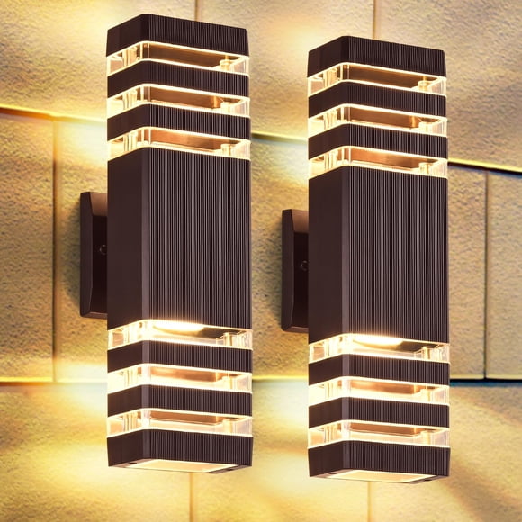 Luces de Pared para Exteriores DASTOR Arriba y Abajo Marrón 110V Paquete de 2