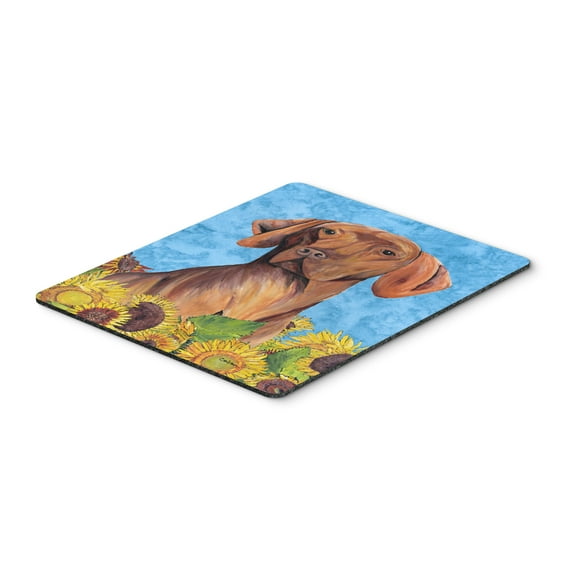 Vizsla in Summer Flowers Mouse Pad Hot Pad or Trivet