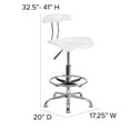 thumbnail image 2 of Vibrant White and Chrome Drafting Stool with Tractor Seat, 2 of 9