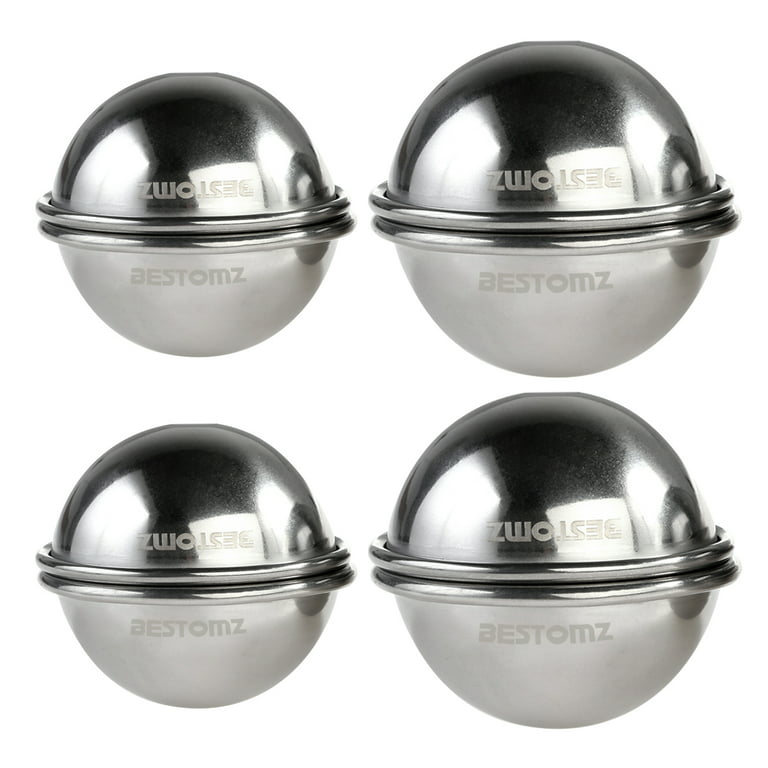 BESTOMZ Bath Bomb Molds Stainless Steel for DIY Fizzies 4 Sets 2 Size  for sale online