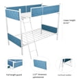 thumbnail image 3 of Upholstered Metal Bunk Bed Twin Over Twin, Heavy Duty Bed Frame with Safety Guard Rails, Flat Ladder, Durable Bunk Beds Twin Over Twin Size for Kids Teens Adults, Bedroom Furniture, 3 of 11