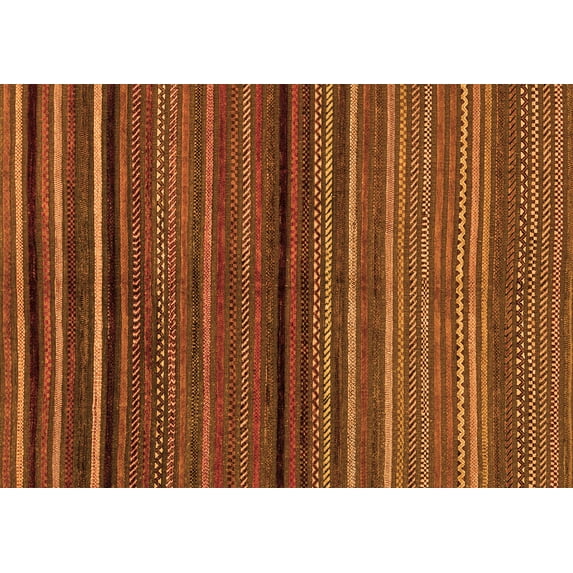 Ahgly Company Indoor Rectangle Abstract Orange Modern Area Rugs, 4' x 6'
