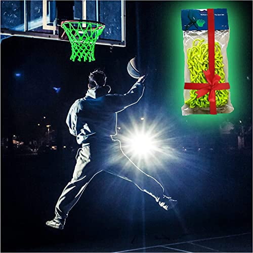 Glow in The Dark Basketball Goal Hoop - Solar Lighted Glowing Net - Night-Time Outdoor Hoop - Net Replacement