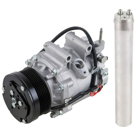 AC Compressor w/ A/C Drier For Honda Civic 1.8L 4-Door Sedan 2006 2007 2008 2009 2010 2011 w/ 3-Pin 3-Wire Connector - BuyAutoParts