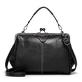 thumbnail image 5 of Bolsos de hombro para mujer, bolsos con marco retro, bolsos cruzados para niñas, bolsos pequeños para teléfono, bolsos con clip de cuero sintético con aceite, 5 of 5