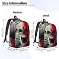 thumbnail image 3 of Naloa Red And White Screaming Demon Skull Canvas Backpack for Men Women Rucksack Casual Travel Daypack College Tote Satchel Bookbag for Teens-Small, 3 of 7