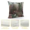 thumbnail image 4 of YINGXI Deer Bear Throw Pillow CoverGeometric Plaids Red Double Sides Print Cushion Cover for Bed Sofa,Pine Trees Rustic Farmhouse AdventurePack Square Couch Pillow Cover 24x24in, 4 of 5