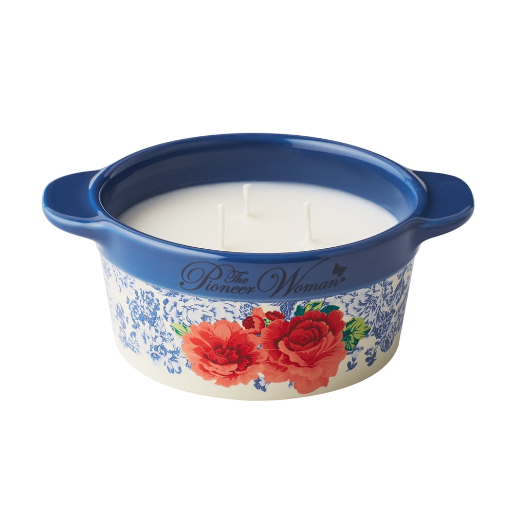 The Pioneer Woman 8 oz Ceramic Cocotte Dreamy Denim Candle