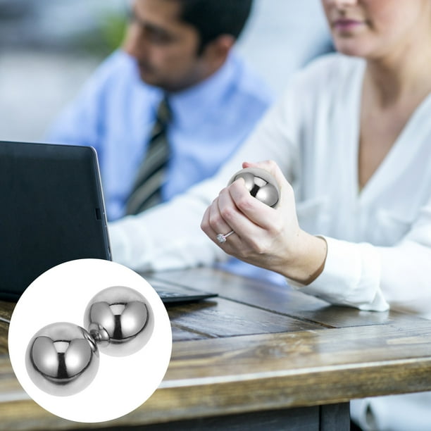 GOOHOCHY 2Ud Bolas De Masaje Y Ejercicio Para Manos En Acero Inoxidable Ergonómico Para Adultos Mayores