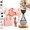 Black+base+Pink ribbon box, variant on Cat Storm Glass Weather Predictor Bottle, Egyptian Cat Weather Forecaster with Wooden Base, Crystal Barometer Weather Station, Decorative Glass Weather Glass for Home Office Desk Gift