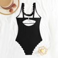 thumbnail image 6 of VISALY Womens Two Piece Ribbed Tankini Swimsuits Scalloped Tankini Tops with Bottoms Tummy Control Bathing Suits Strappy Square Neck Bathing Suits Modest Beach Summer 2026 Swim Suits Black L, 6 of 7