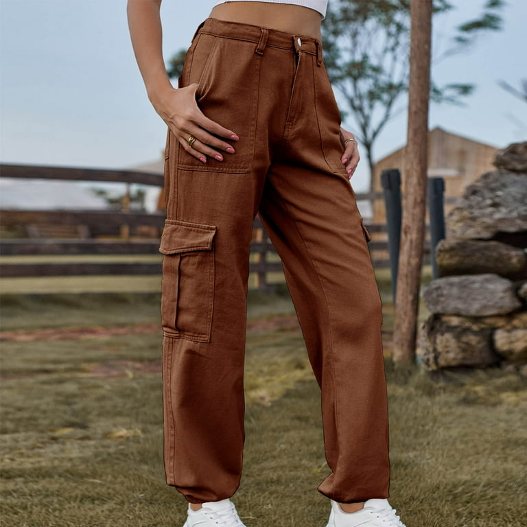 Pantalon Cargo SCHOFFEL Femme - Marron - Taille W29 L30 - Détendu Droit