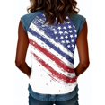 thumbnail image 6 of Tank Tops for Women Patriotic Print Round Neck Sleeveless Shirts Casual Loose Fit Trendy Star Stripe Camisole Blouse Sky Blue L, 6 of 6